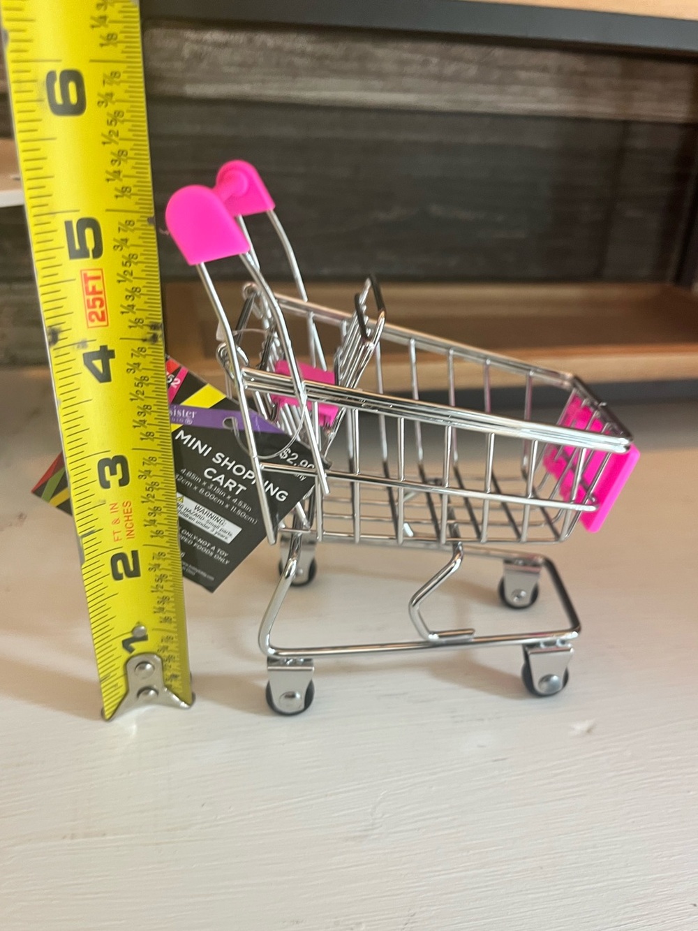Mini Shopping Cart with Hot Pink Accents - Picture 5 of 5
